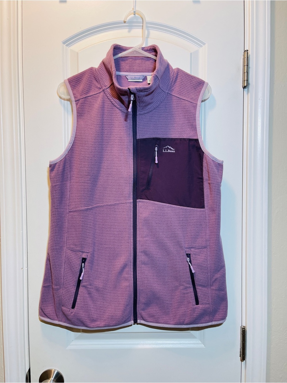 L.L. Bean Lavender Purple Vest with Dark Purple Chest Pocket